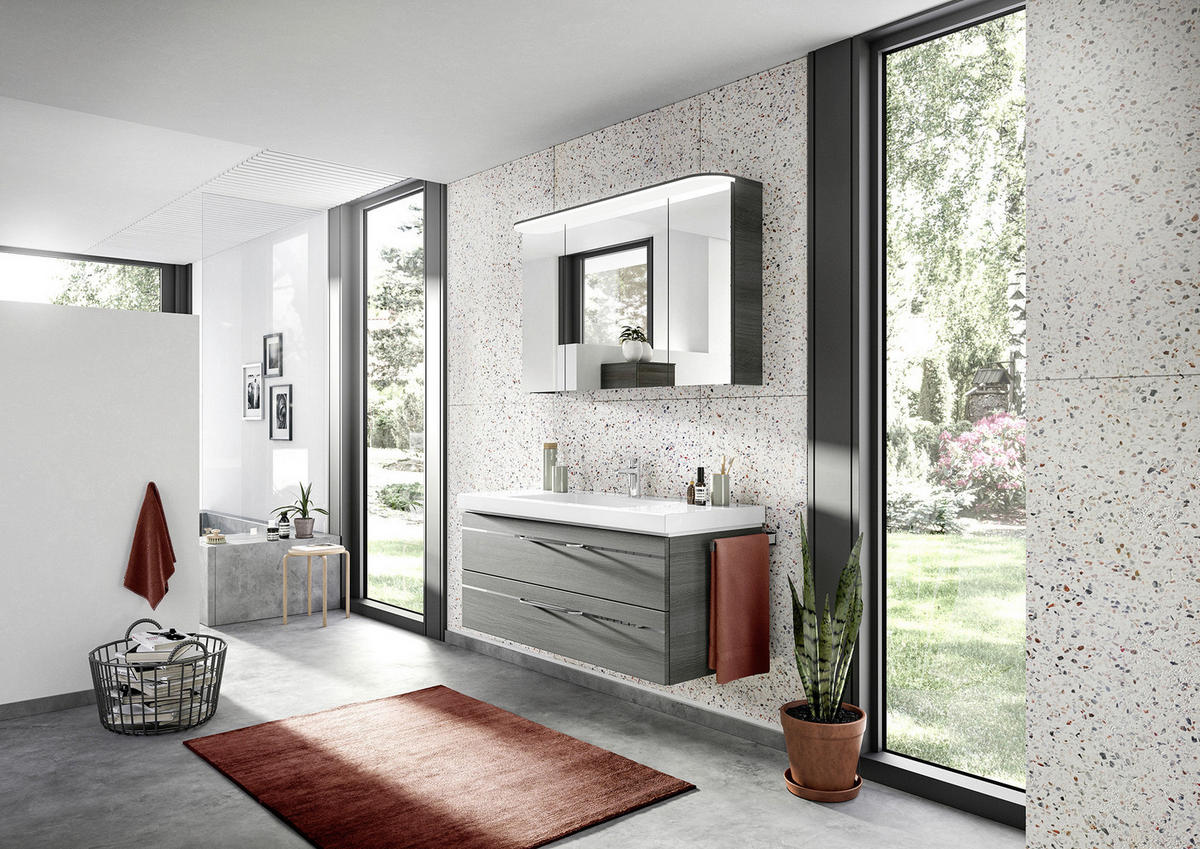 BADEZIMMER  in 123 cm  - Chromfarben/Graphitfarben, KONVENTIONELL, Glas/Holzwerkstoff (123cm) - Pelipal