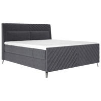 BOXSPRINGBETT 180/200 cm  in Dunkelgrau  - Dunkelgrau/Schwarz, Design, Textil/Metall (180/200cm) - Esposa