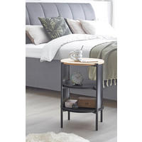BEISTELLTISCH 44/44/60 cm Naturfarben, Schwarz rund  - Schwarz/Naturfarben, Trend, Holzwerkstoff/Metall (44/44/60cm) - Xora