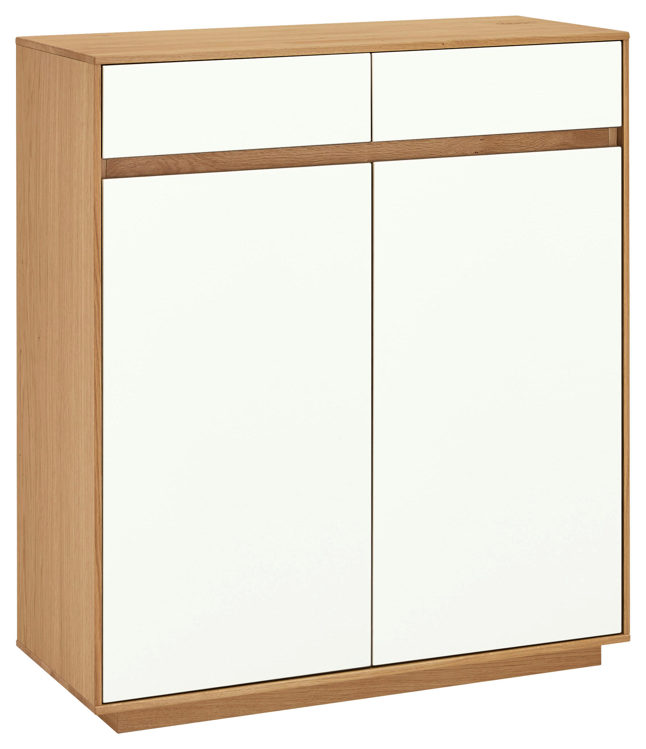 SCHUHSCHRANK Eiche teilmassiv Weiß, Eiche Bianco - Eiche Bianco/Weiß, Design, Holz/Holzwerkstoff (86/103/37cm)
