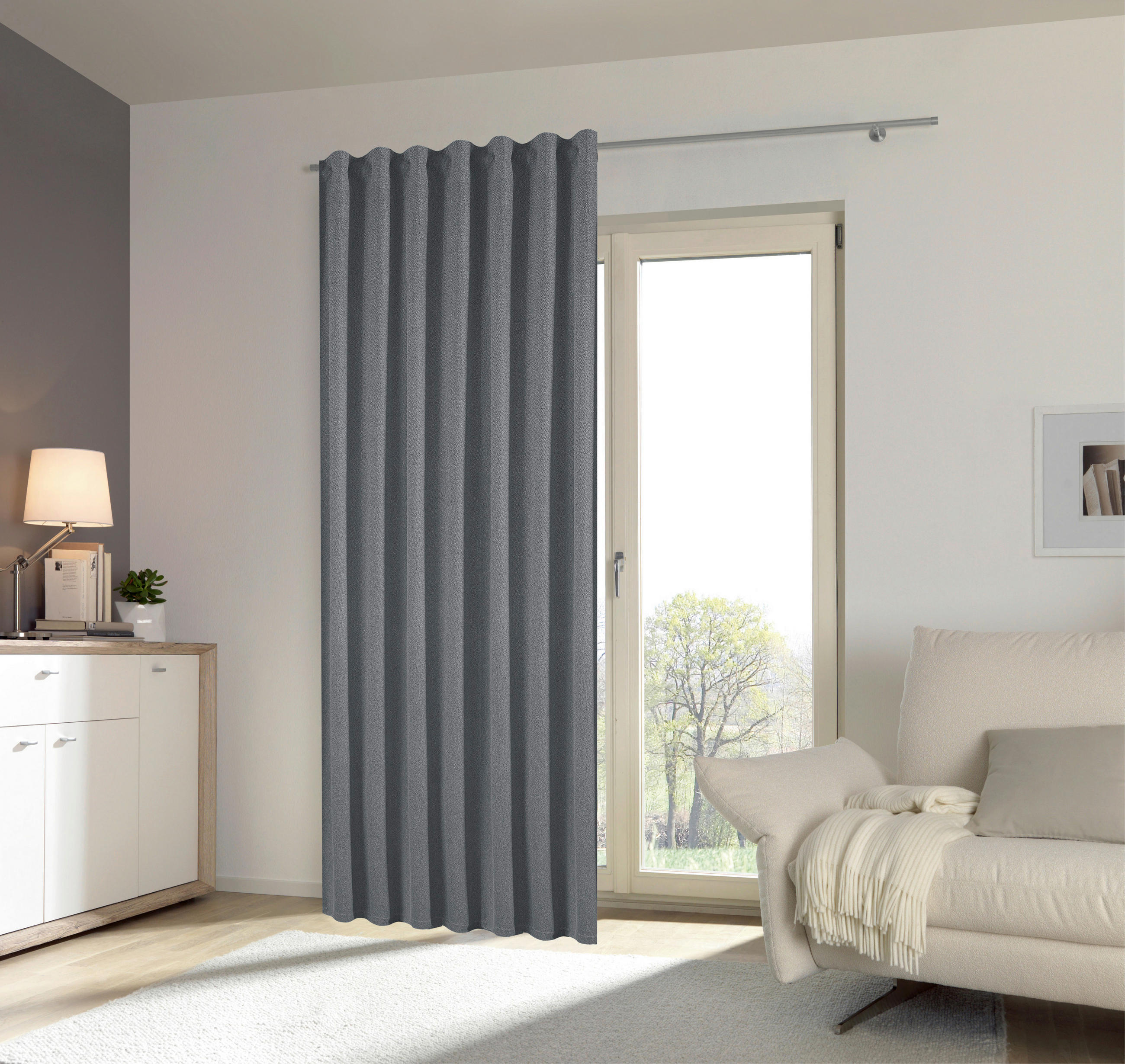 ZATEMŇOVACÍ ZÁVES, black-out (neprepúšťa svetlo), 140/260 cm - antracitová, Basics, textil (140/260cm) - Esposa