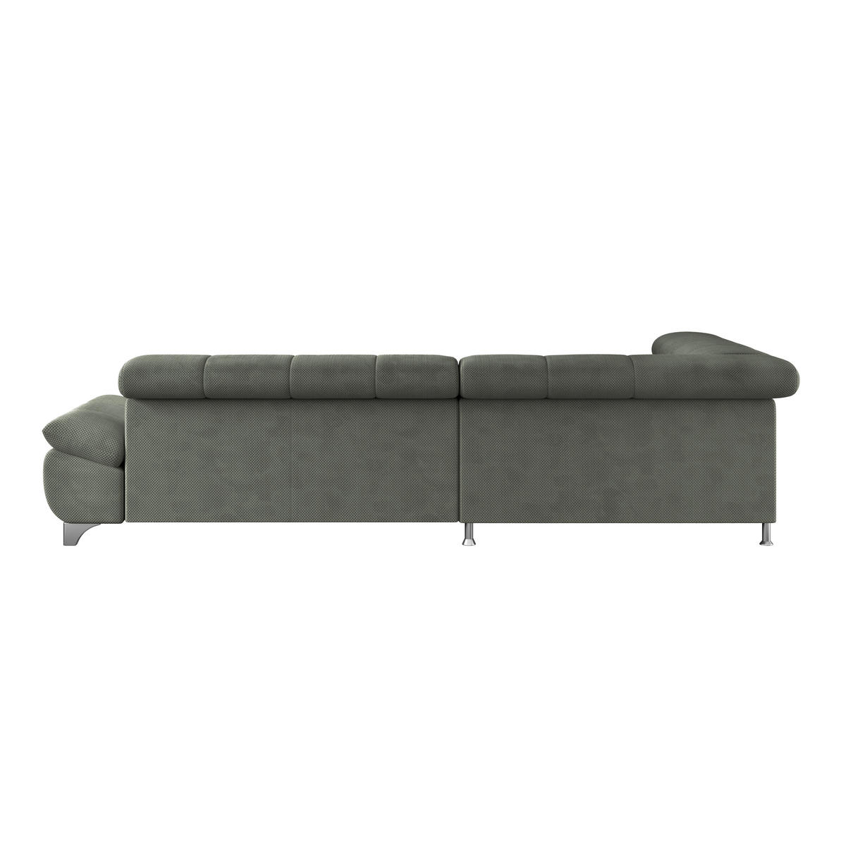 ECKSOFA Grün Chenille  - Chromfarben/Grün, KONVENTIONELL, Textil/Metall (234/312cm) - Livetastic