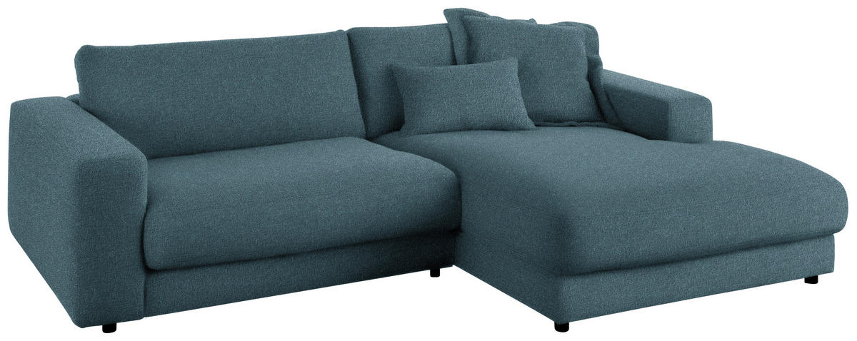 ECKSOFA in Flachgewebe Petrol  270/190 cm  - Petrol/Schwarz, Design, Kunststoff/Textil (270/190cm) - Lomoco