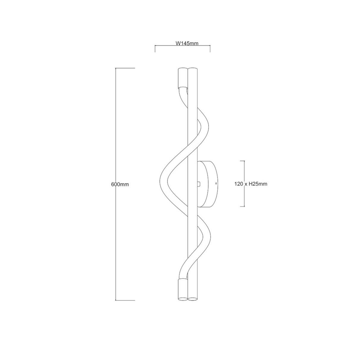 LED-WANDLEUCHTE Meleca  14.5/60/12 cm  - Schwarz, Design, Metall (14.5/60/12cm)
