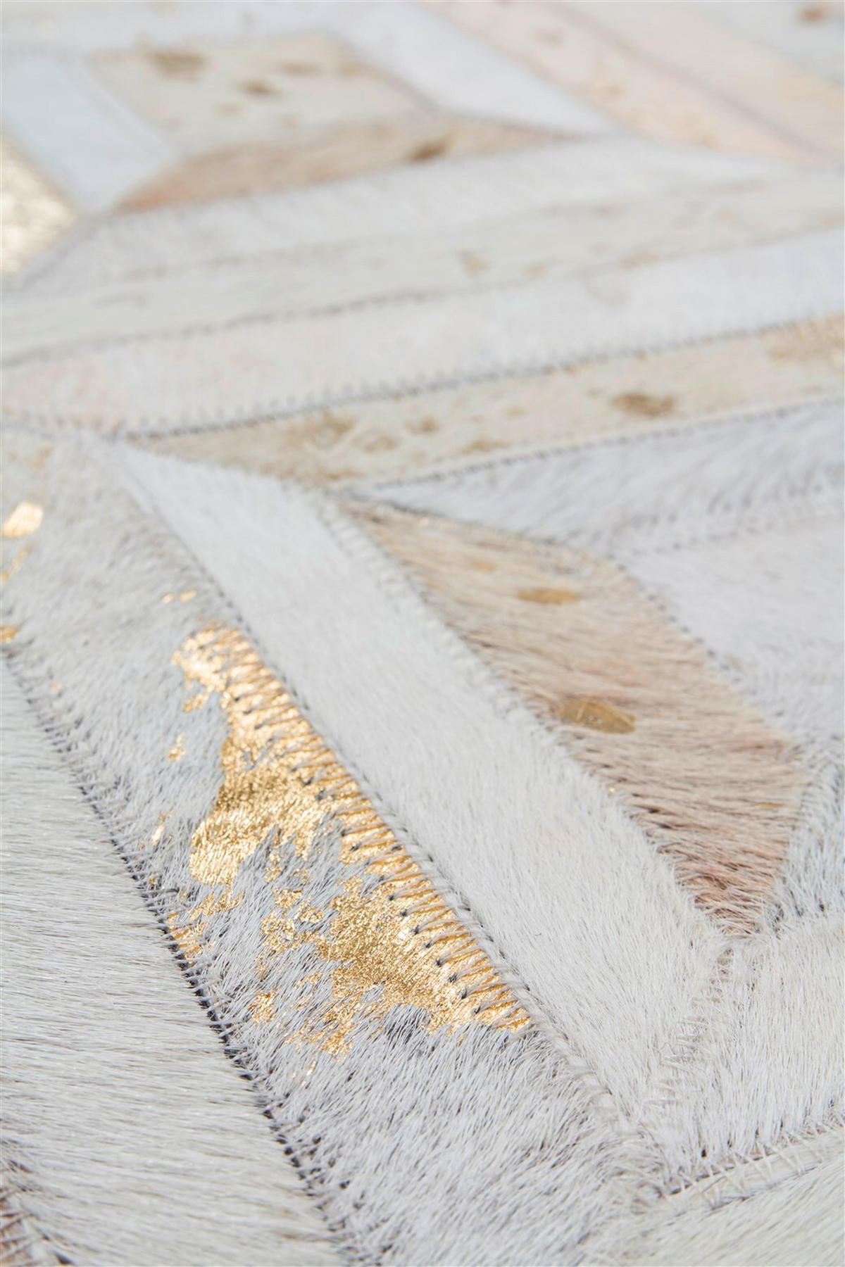 FLACHWEBETEPPICH 80/150 cm Spark 410 Elfenbein / Gold Creme, Goldfarben  - Goldfarben/Creme, Basics, Leder/Textil (80/150cm) - Novel