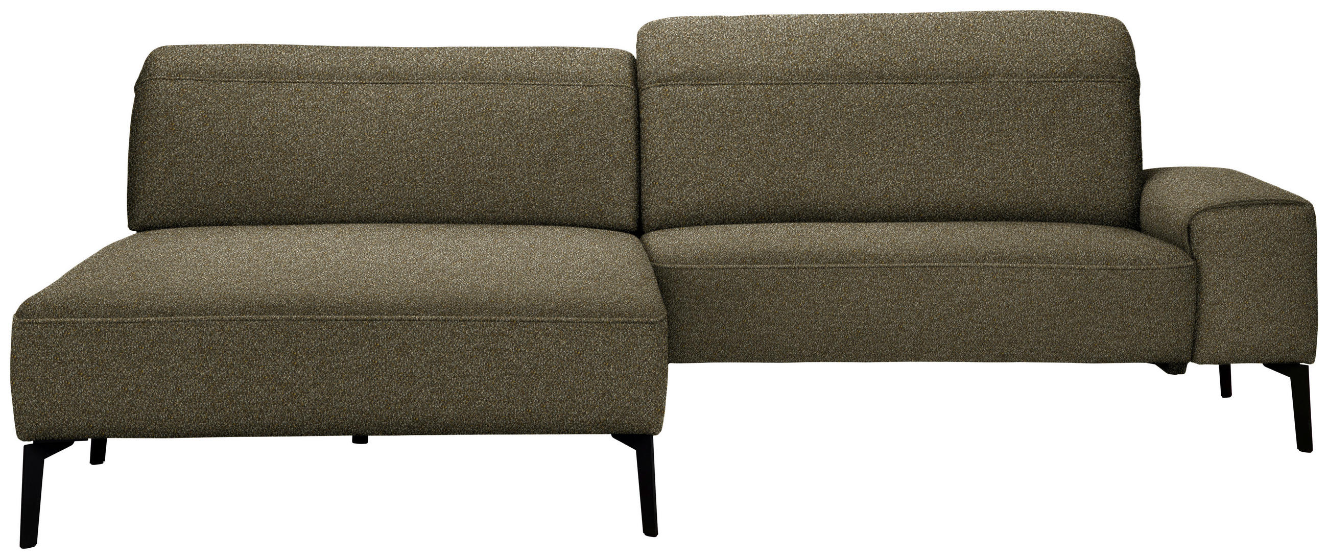 ECKSOFA in Mikrofaser Khaki  - Khaki/Schwarz, Design, Textil/Metall (203/266cm) - Johann Jakob