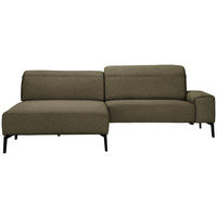 ECKSOFA in Mikrofaser Khaki  - Khaki/Schwarz, Design, Textil/Metall (203/266cm) - Johann Jakob