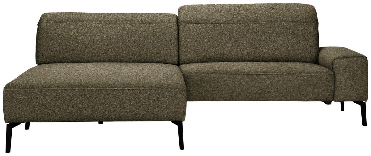 ECKSOFA in Mikrofaser Khaki  - Khaki/Schwarz, Design, Textil/Metall (203/266cm) - Johann Jakob