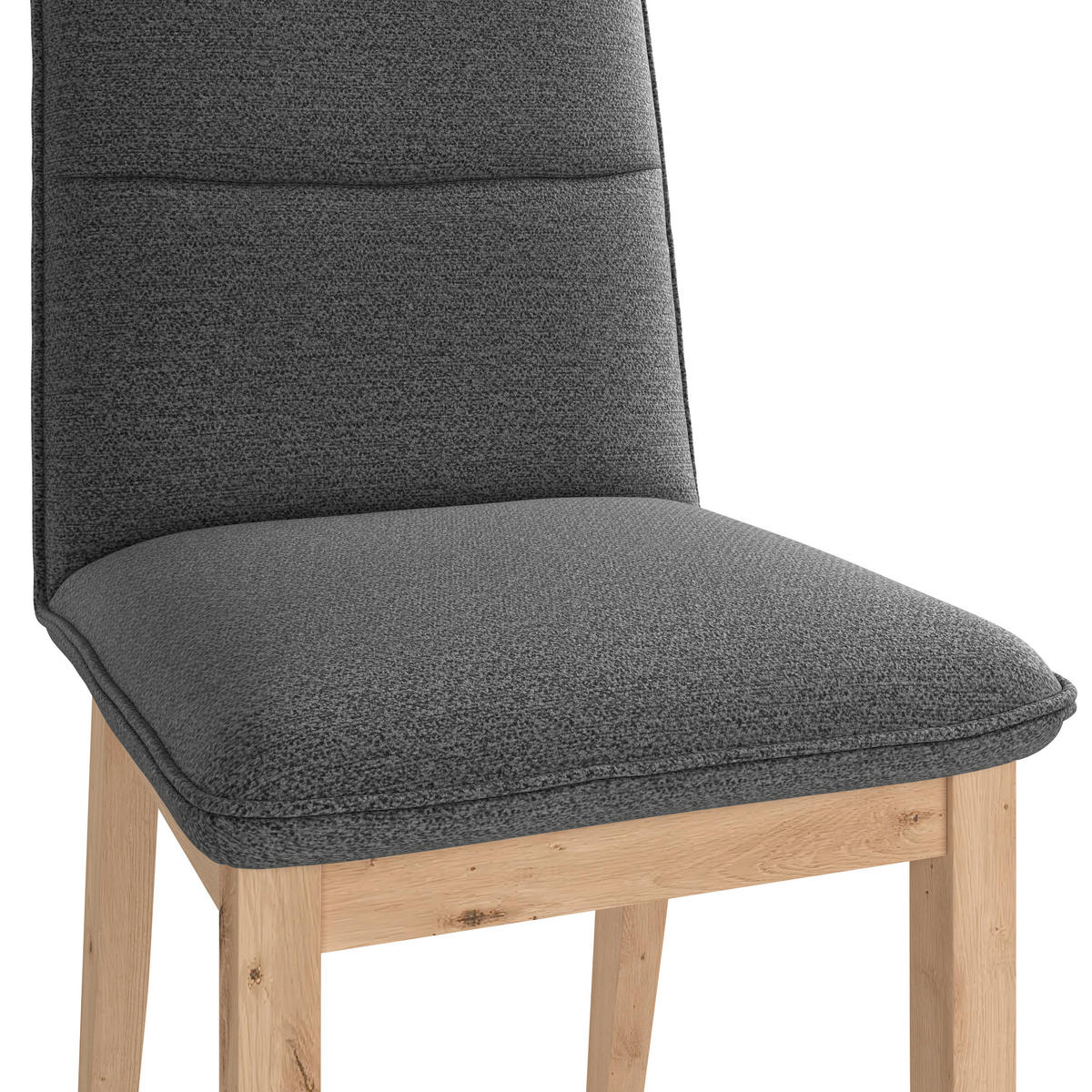 STUHL   Webstoff  - Eichefarben/Anthrazit, KONVENTIONELL, Holz/Textil (47/91/44cm) - Livetastic