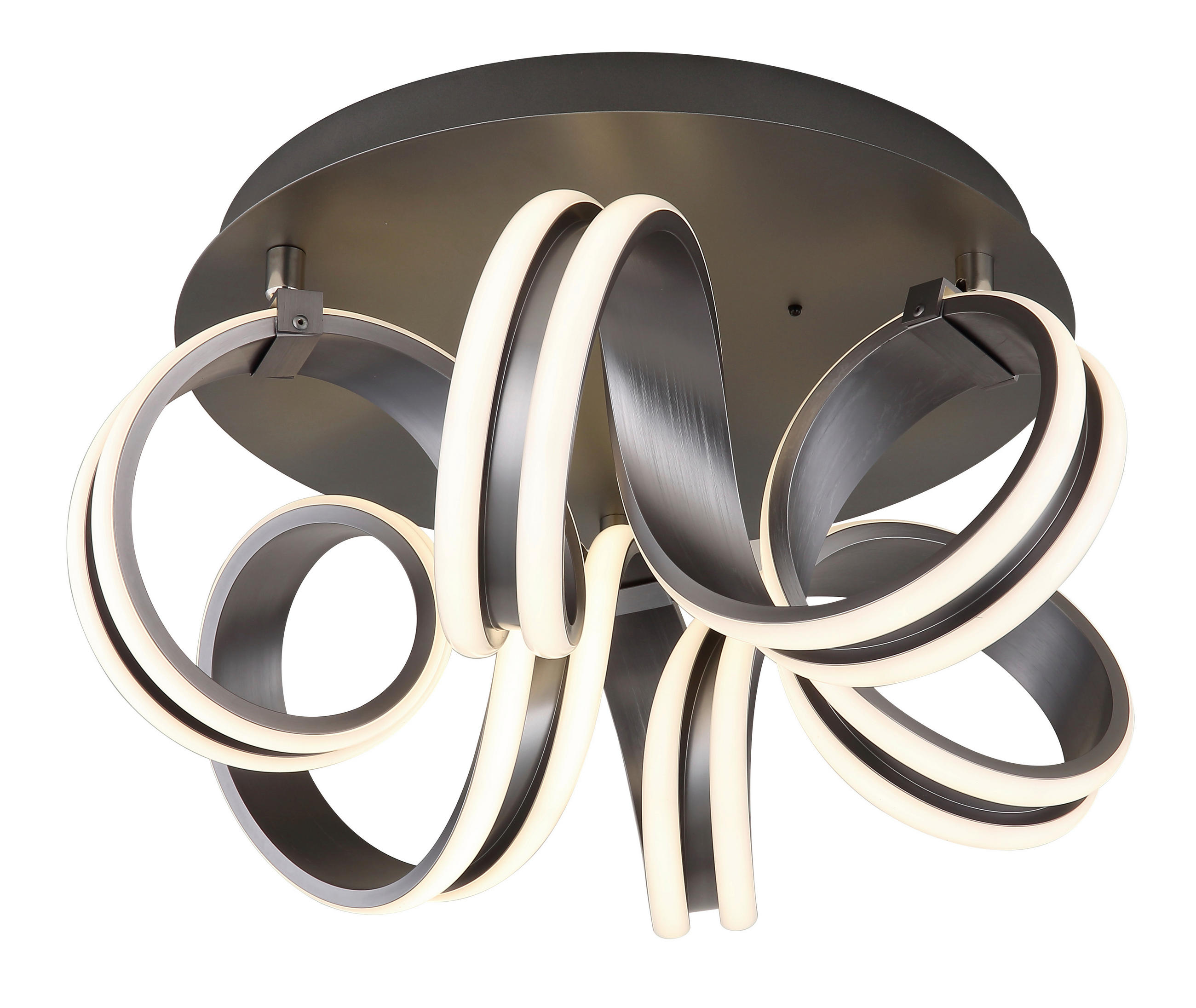 LED-TAKLAMPA KUNI 46/25 cm  - vit/mörkgrå, Design, metall/plast (46/25cm) - Globo