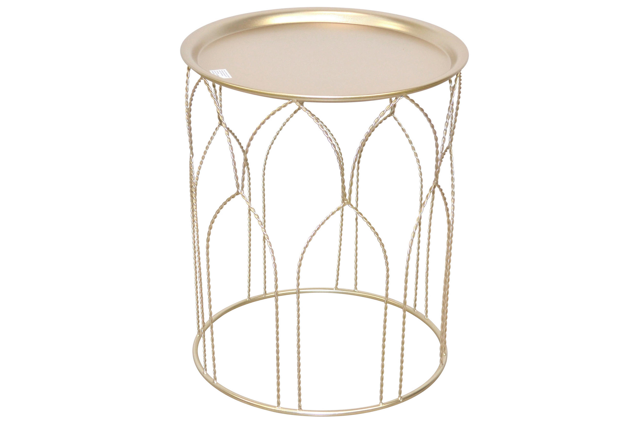 BEISTELLTISCH 44/44/53 cm Goldfarben rund  - Goldfarben, Design, Metall (44/44/53cm) - MID.YOU