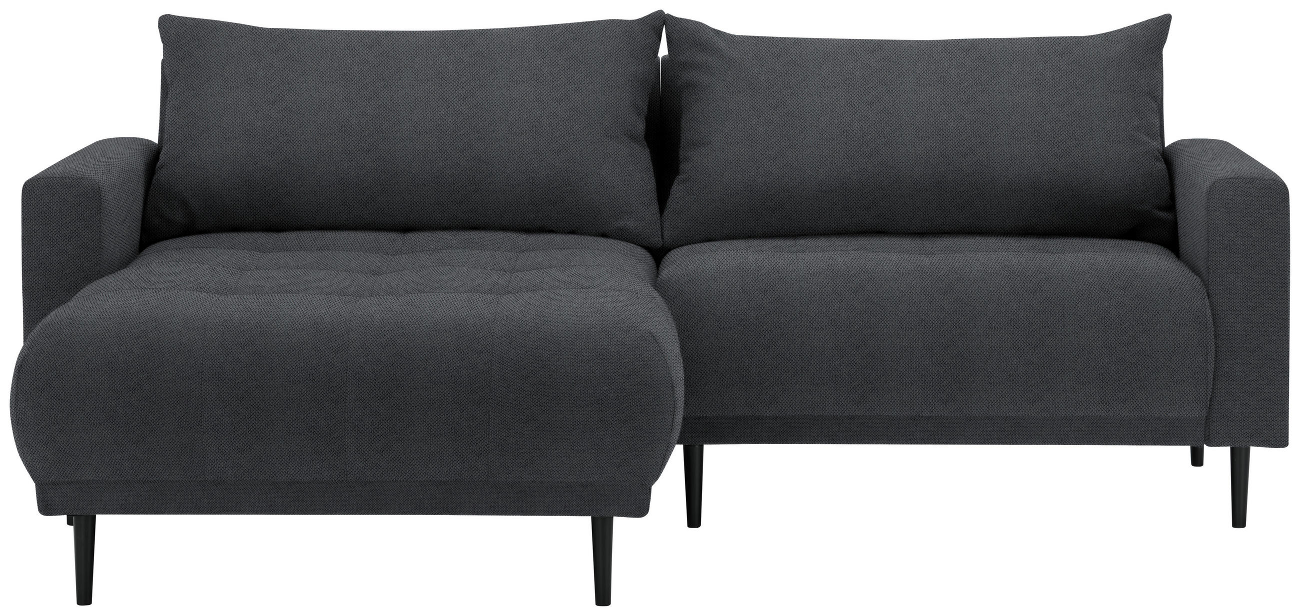 ECKSOFA Dunkelgrau Flachgewebe  - Dunkelgrau/Schwarz, Design, Holz/Textil (160/215cm) - Stylife