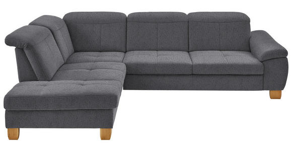 ECKSOFA  in Flachgewebe Grau  243/301 cm  - Wildeiche/Grau, Natur, Holz/Textil (243/301cm) - Voleo
