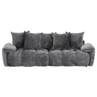 BIGSOFA Chenille Anthrazit  - Anthrazit/Schwarz, Design, Kunststoff/Textil (265/67/130cm) - home24