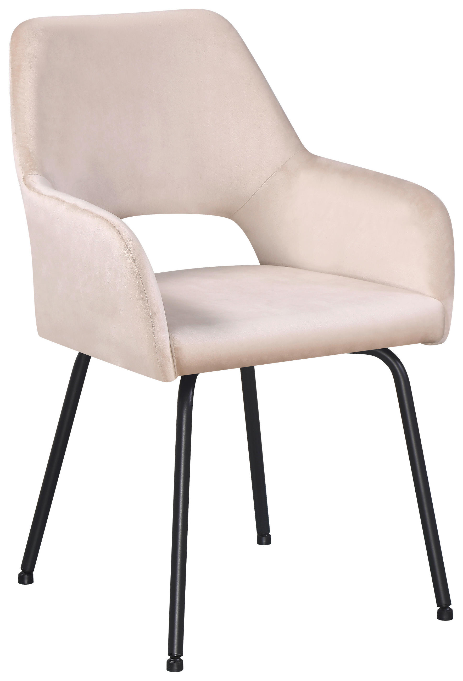 Armlehnstuhl Jonny järn manchester  - beige/svart, Klassisk, metall/textil (58/86/59cm)