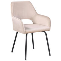 Armlehnstuhl Jonny järn manchester  - beige/svart, Klassisk, metall/textil (58/86/59cm)