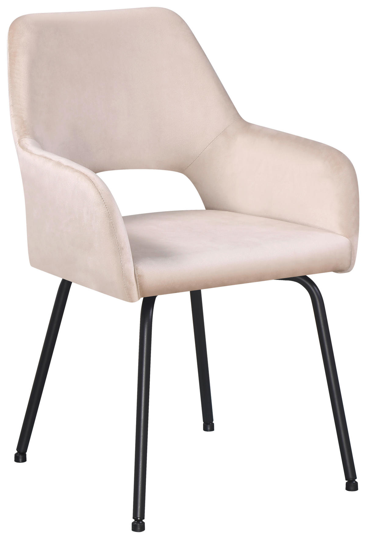 Armlehnstuhl Jonny järn manchester  - beige/svart, Klassisk, metall/textil (58/86/59cm)