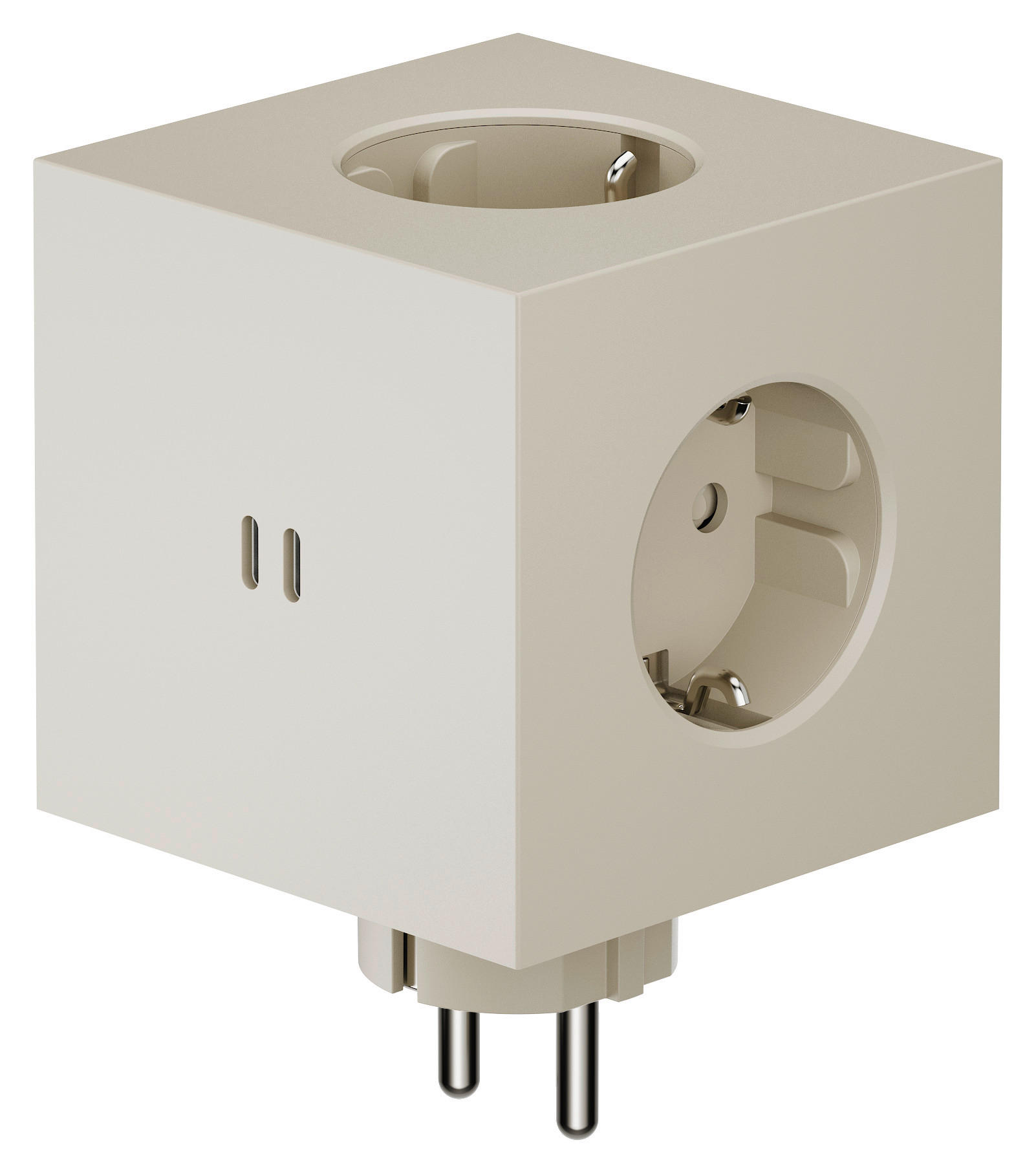 STECKDOSENWÜRFEL - Beige, Basics, Kunststoff (7,6/7,6/11,3cm) - AVOLT