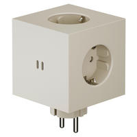 STECKDOSENWÜRFEL - Beige, Basics, Kunststoff (7,6/7,6/11,3cm) - AVOLT