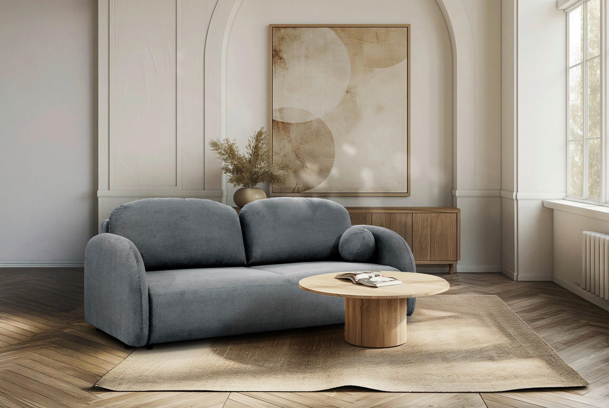 P & B Schlafsofa Roma Blau 230x90x105 cm