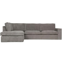 ECKSOFA Thomas Grün Cord  - Schwarz/Grün, Design, Kunststoff/Textil (197/283cm) - Livetastic