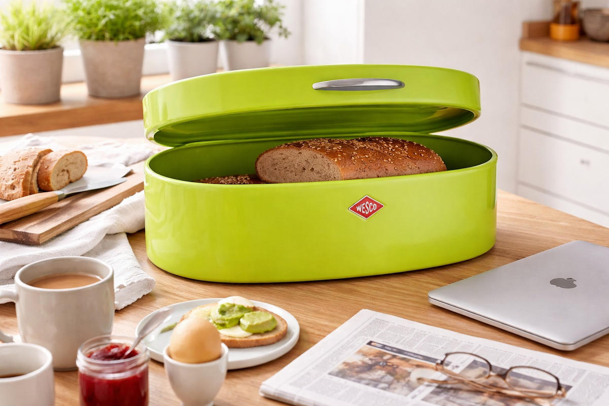 BROTKASTEN - Limette, Basics, Metall (26/41,5/14cm) - Wesco