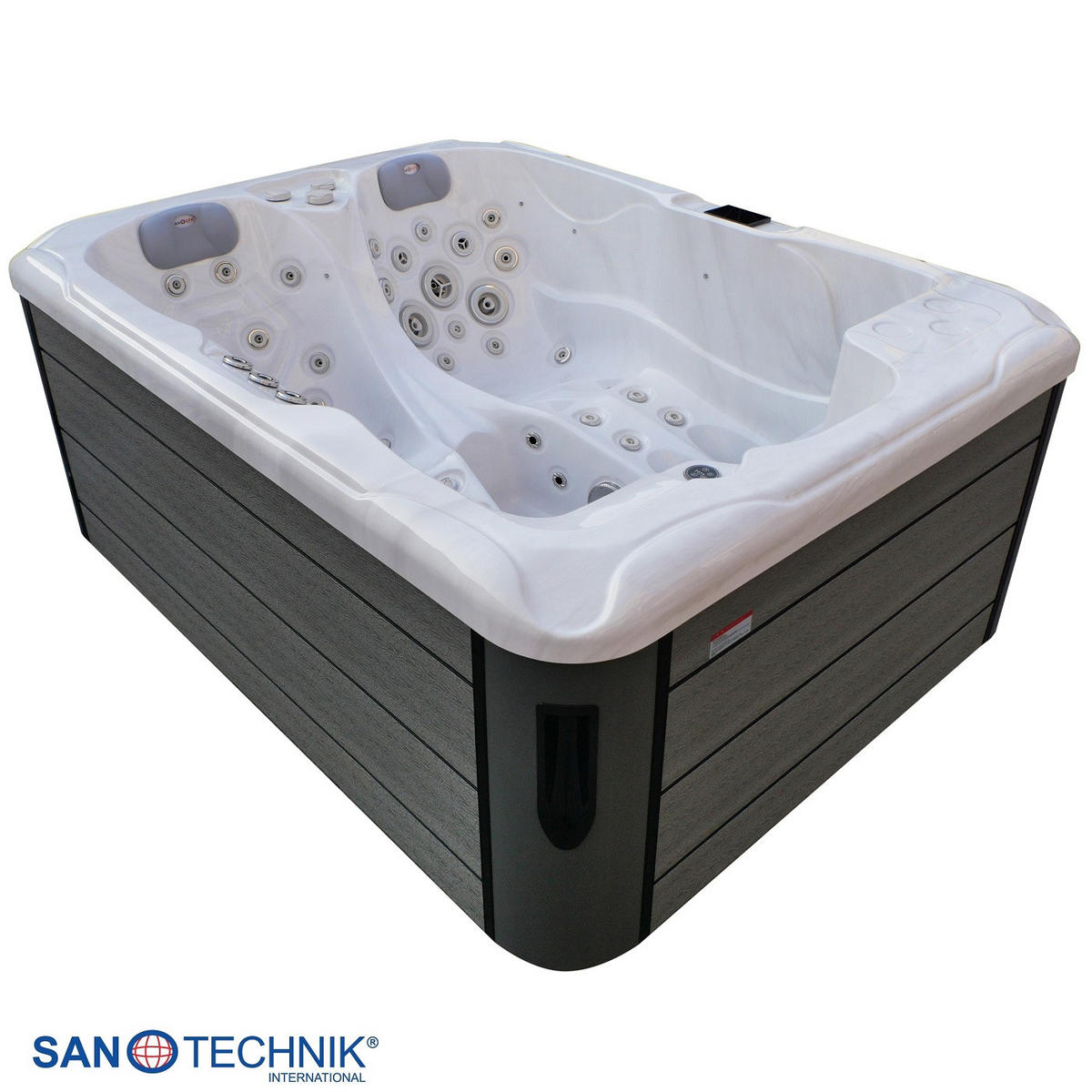 WHIRLPOOL Capri  - Grauweiß, KONVENTIONELL, Kunststoff (210/160/90cm) - Sanotechnik