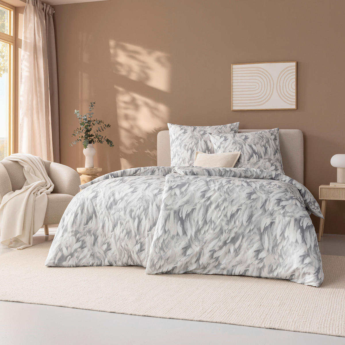 BETTWÄSCHE 2-teilig Atelier Interlock-Jersey 140/200 cm  - Grau, Basics, Textil (140/200cm) - Estella