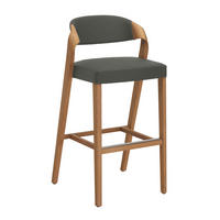 BARHOCKER in Grau, Wildeiche  - Wildeiche/Grau, Natur, Leder/Holz (52/103/52cm) - Voglauer