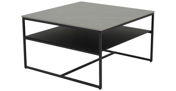 COUCHTISCH ESG 75/75/43 cm quadratisch Grau, Schwarz - Schwarz/Grau, Design, Glas/Keramik (75/75/43cm) - Novel