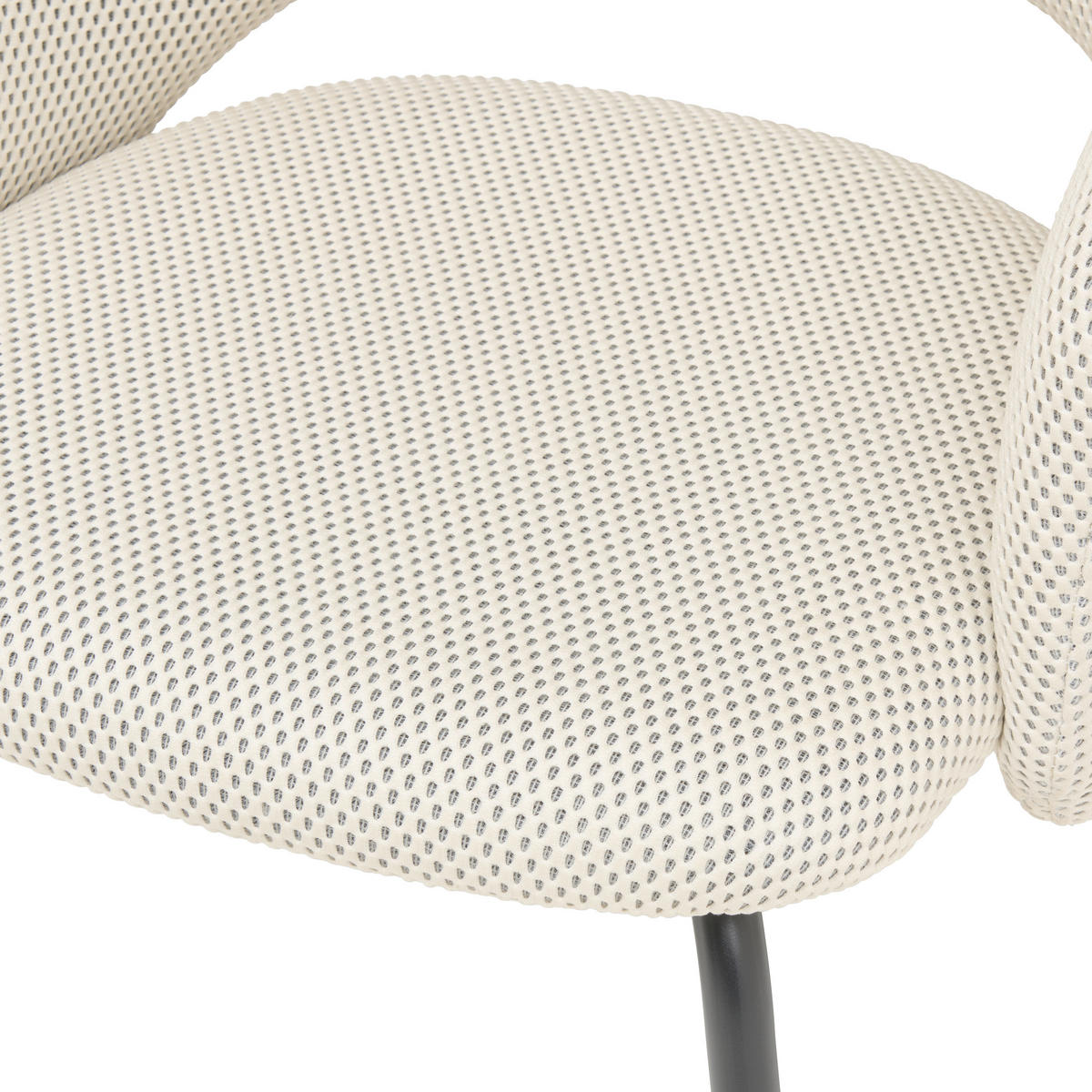 ŽIDLE S PODRUČKAMI, železo, síťovina, krémová - černá/krémová, Moderní, kov/textil (58/80/60cm) - MID.YOU