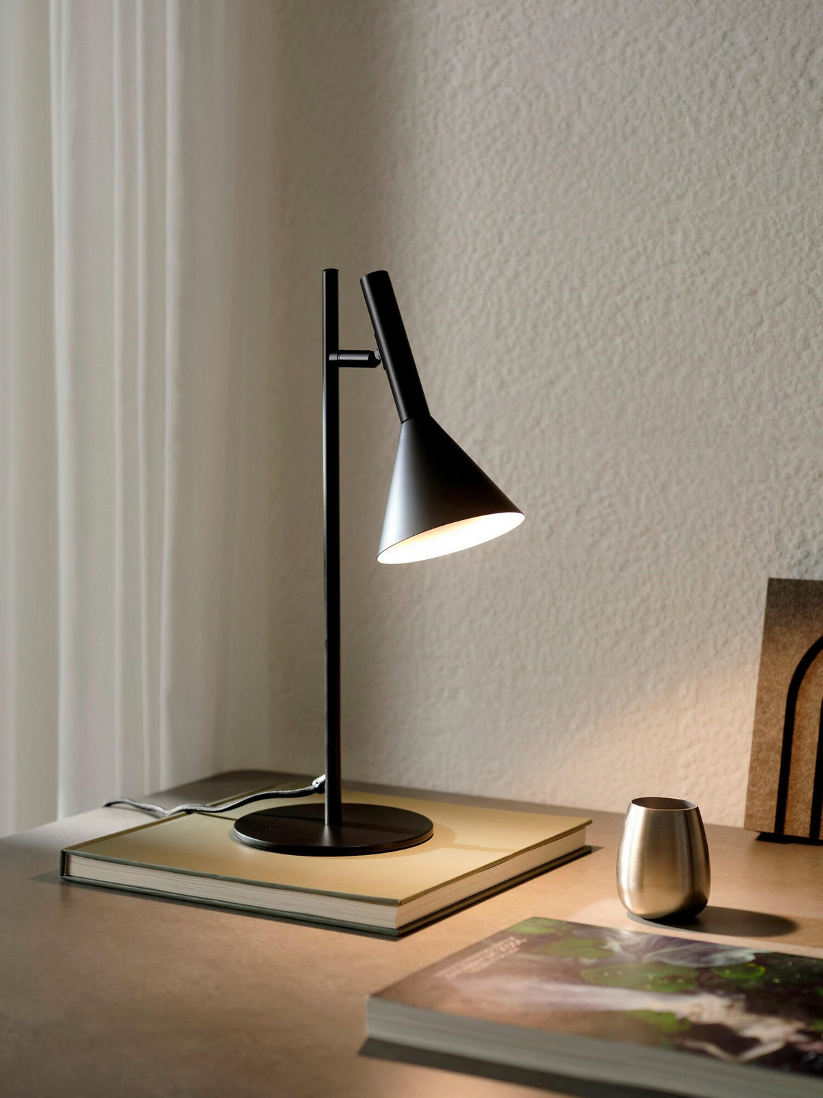 TISCHLEUCHTE Kelvis 42/15/26 cm  - Schwarz, Design, Metall (42/15/26cm) - Nordlux