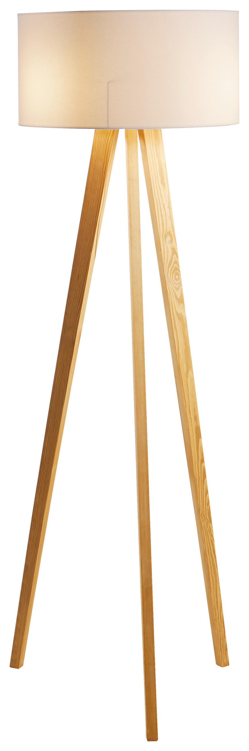 STOJACIA LAMPA, 50/165 cm  - hnedá/biela, Natur, kov/drevo (50/165cm)