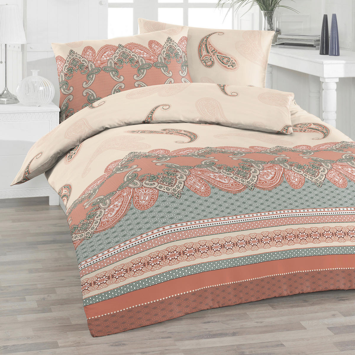 BETTWÄSCHE Renforcé 140/200 cm  - Terracotta, Design, Textil (140/200cm) - Florella