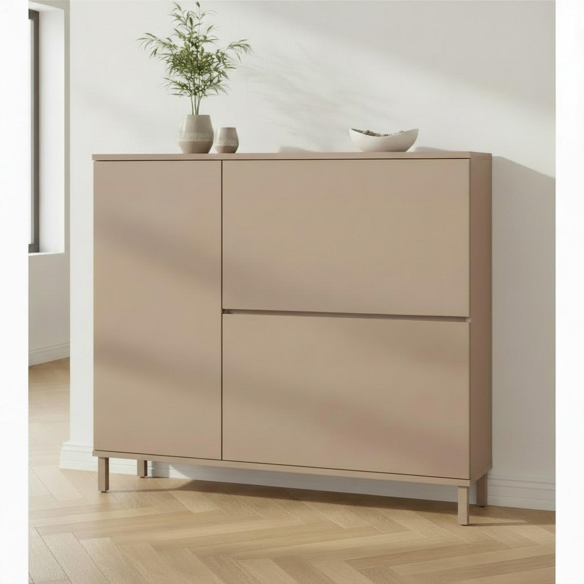 SCHUHSCHRANK Braun  - Braun, Design, Holzwerkstoff/Metall (110/99/19cm) - Germania