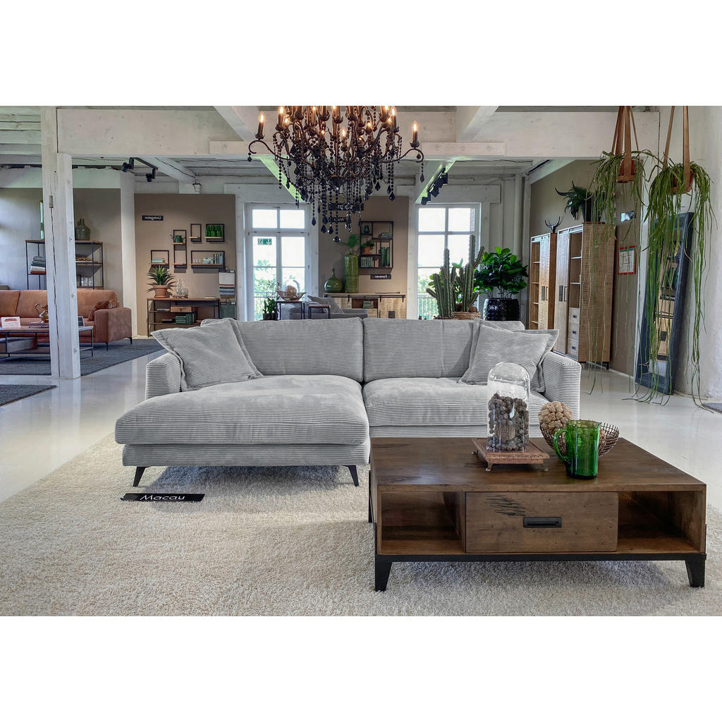Thumbnail - Landscape Ecksofa, Hellgrau, Textil, 3-Sitzer, Füllung: Polyester, Ottomane links, L-Form, 270x140 cm, Made in EU, seite...