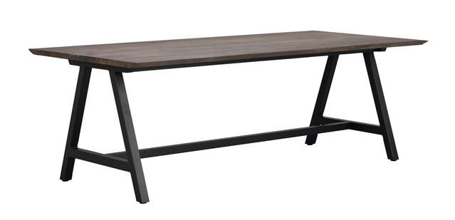 MATBORD i trä 220/100/75 cm - brun/svart, Design, metall/trä (220/100/75cm) - Rowico