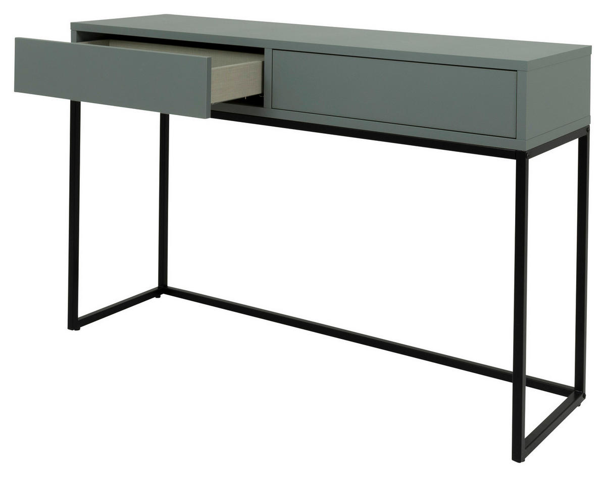 KONSOLENTISCH Schwarz, Dunkelgrün  - Dunkelgrün/Schwarz, Design, Holzwerkstoff/Metall (118/36/76cm)