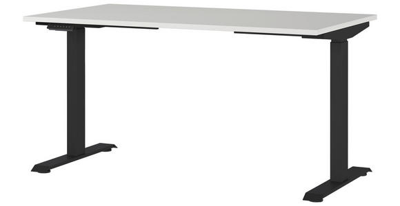 SCHREIBTISCH 140/80/72-118 cm in Schwarz, Hellgrau - Hellgrau/Schwarz, MODERN, Holzwerkstoff/Metall (140/80/72-118cm) - Novel