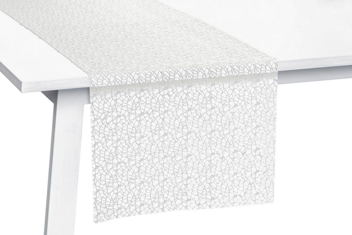 TISCHLÄUFER Network Textil Netz Weiss 45/140 cm  - Weiss, Konventionell, Textil (45/140cm) - Pichler
