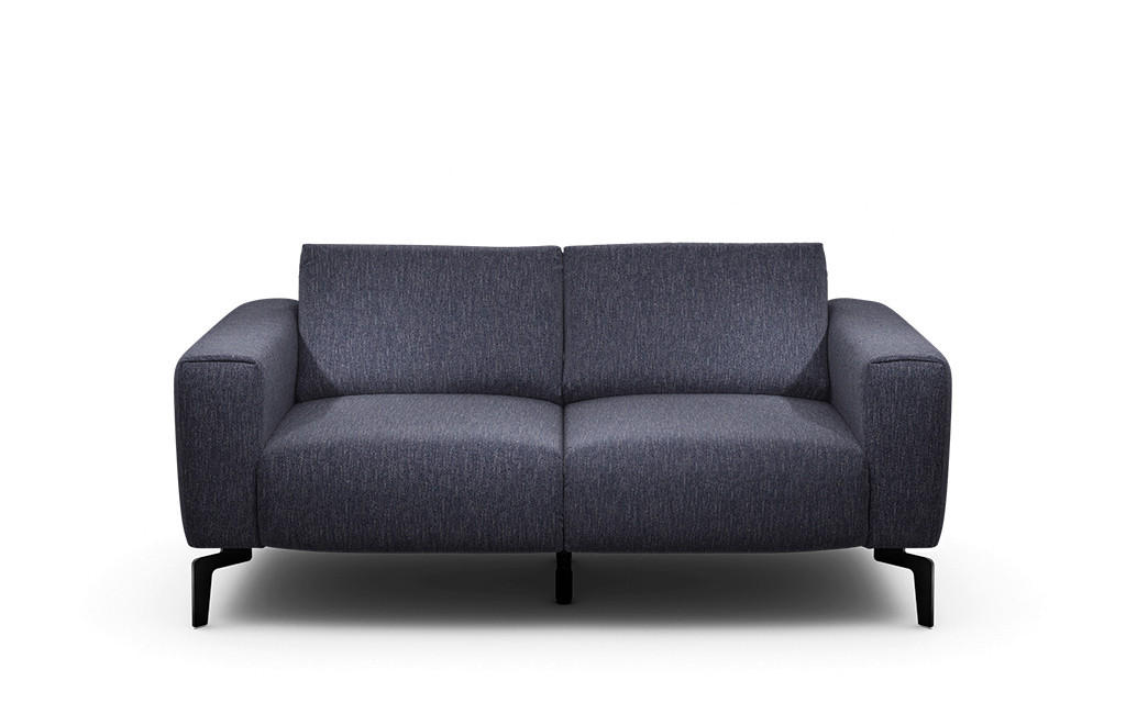 2-SITZER-SOFA Chenille Blau  - Blau/Schwarz, Design, Textil/Metall (180/86/86-94cm) - SENSOO