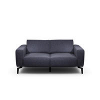 2-SITZER-SOFA Chenille Blau  - Blau/Schwarz, Design, Textil/Metall (180/86/86-94cm) - SENSOO