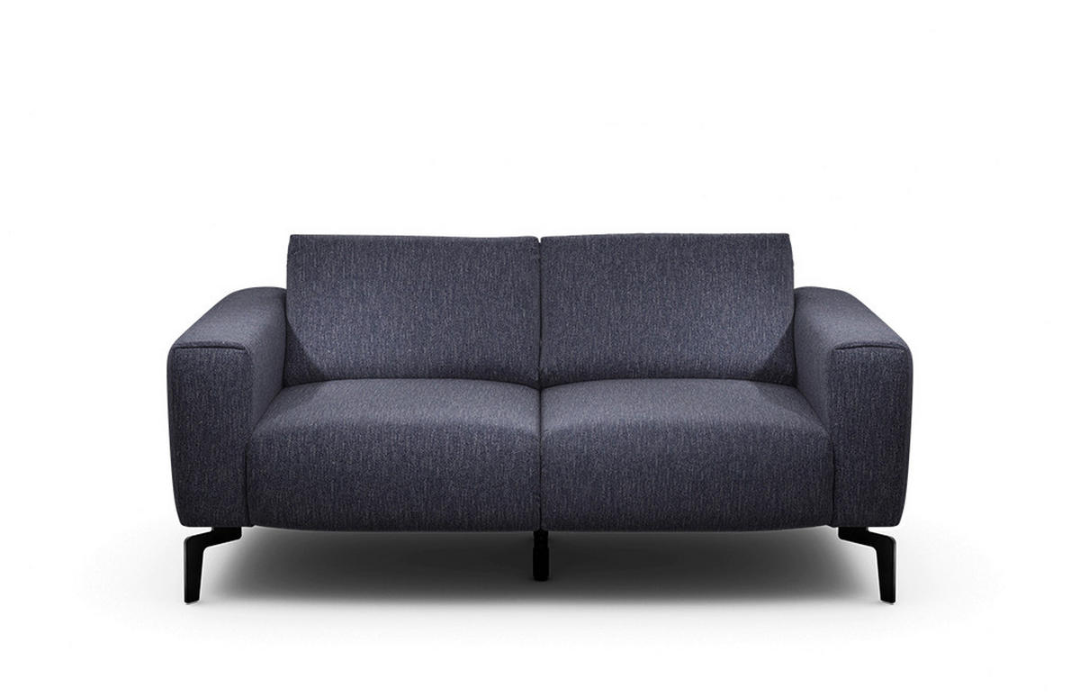 2-SITZER-SOFA Chenille Blau  - Blau/Schwarz, Design, Textil/Metall (180/86/86-94cm) - SENSOO