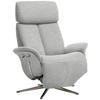 RELAXSESSEL in Textil Hellgrau  - Chromfarben/Hellgrau, Design, Textil/Metall (78/102-111/84cm) - Welnova