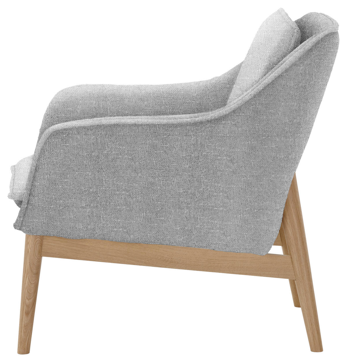 SESSEL in Chenille Grau  - Naturfarben/Grau, KONVENTIONELL, Holz/Textil (77/90/85cm) - SetOne by Musterring