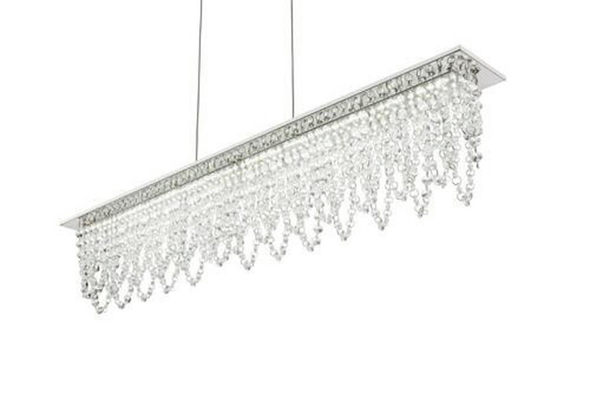 LED MENNYEZETI LÁMPA - króm/átlátszó, Basics, Üveg/fém (90/11/150cm)