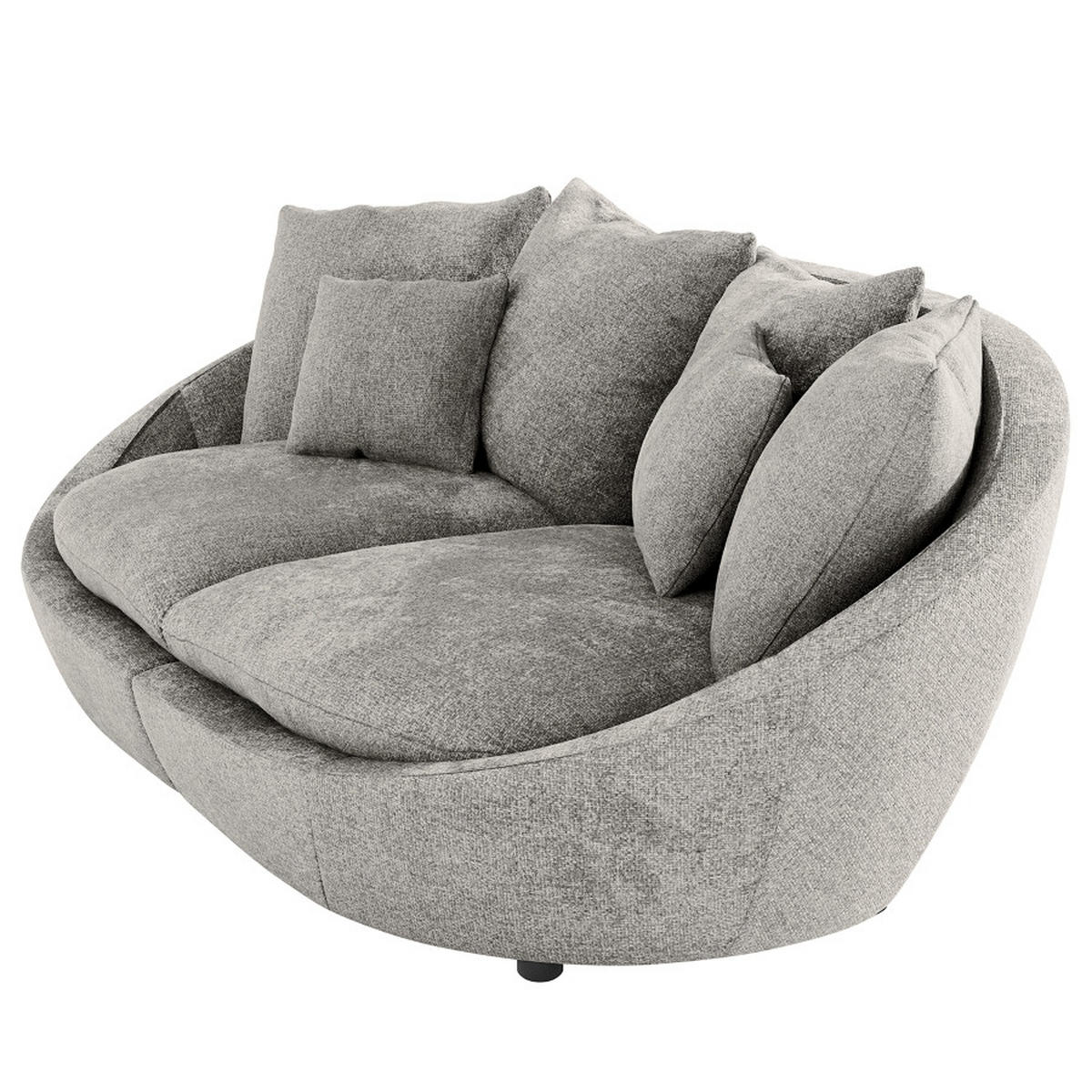 BIGSOFA in Chenille Dunkelgrau  - Dunkelgrau/Schwarz, Modern, Kunststoff/Textil (280/87/131cm) - Trendmanufaktur