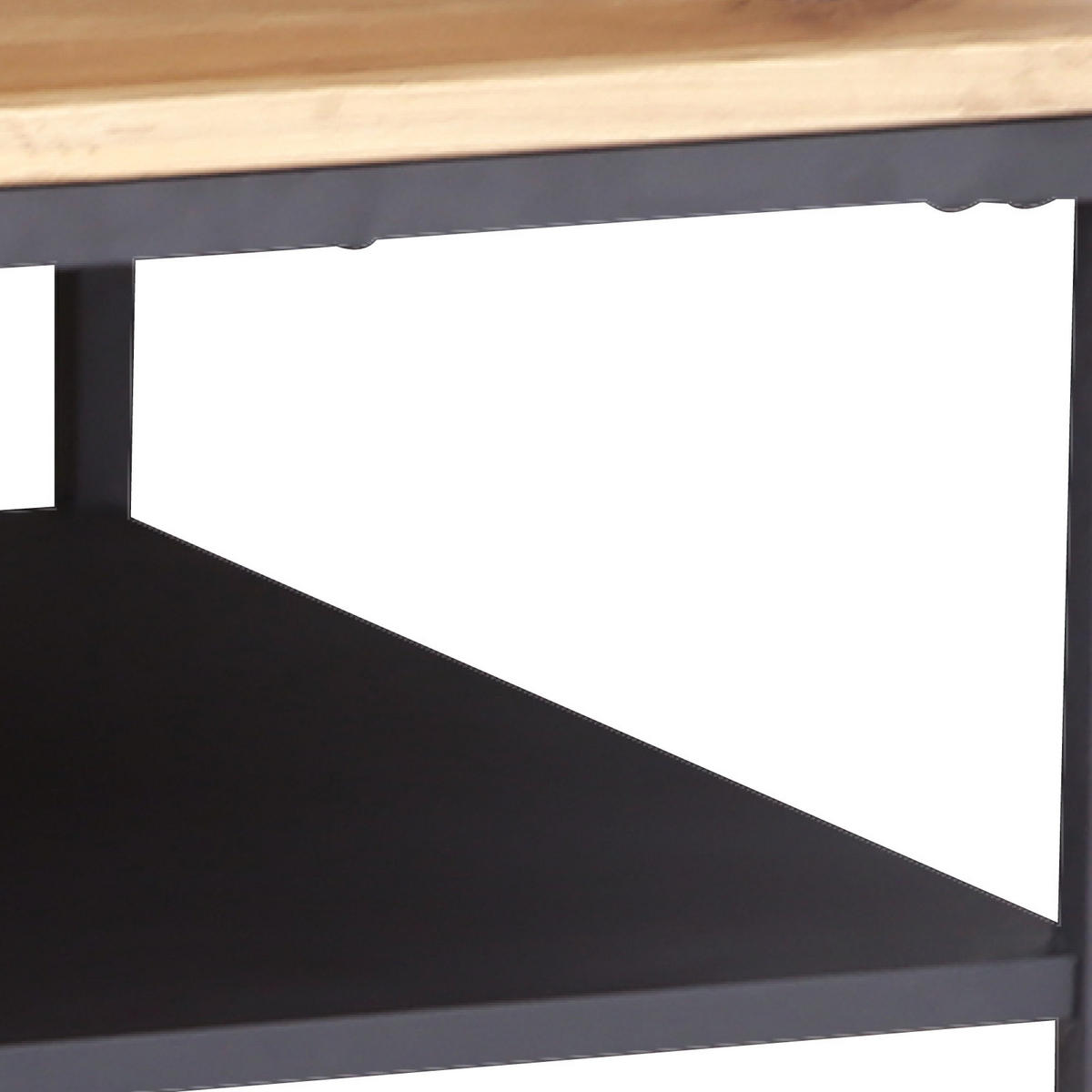 COUCHTISCH Eiche massiv rechteckig Naturfarben, Schwarz  - Schwarz/Naturfarben, MODERN, Holz/Holzwerkstoff (105/44/65cm) - Livetastic