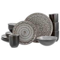 KOMBINOVANÁ SOUPRAVA, 16dílné, pórovina - šedá, Konvenční, keramika - Creatable