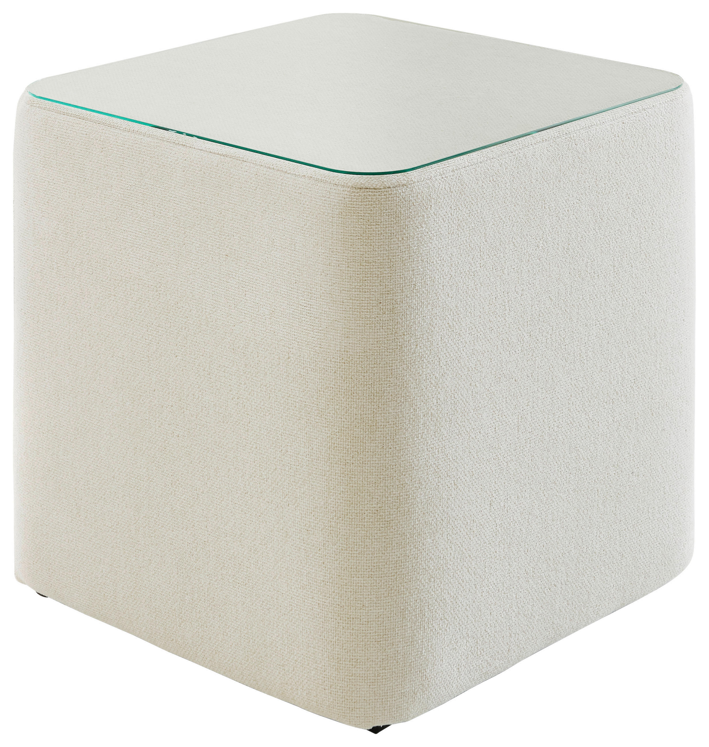 NACHTSCHRANK 48/50/48 cm  - Beige/Schwarz, Design, Glas/Kunststoff (48/50/48cm) - Hukla